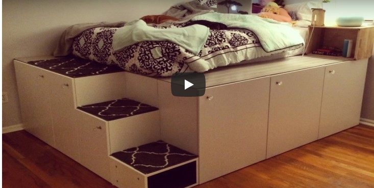 Er kauft 7 IKEA Küchenschränke, um für seine Tochter ein tolles Bett zu bauen